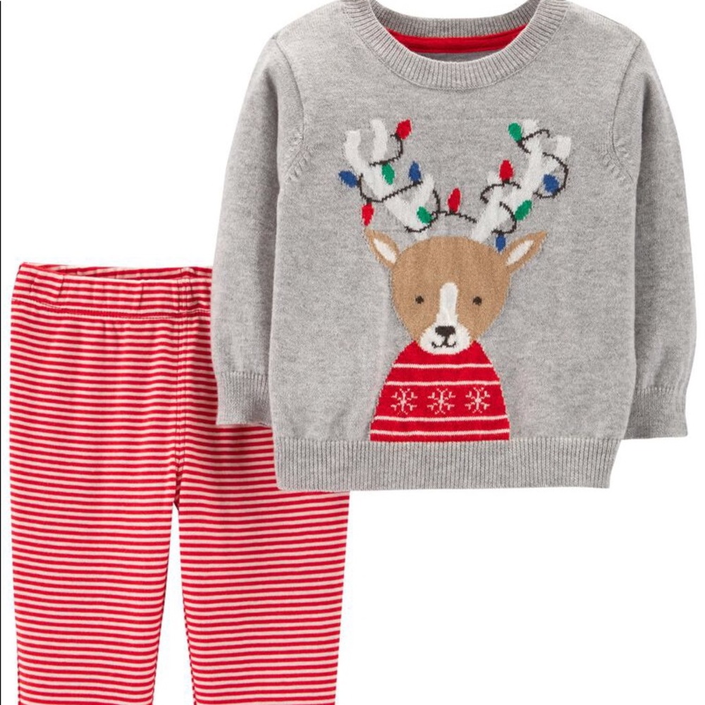 NWOT Carter's Baby Reindeer Sweater & Pants - Christmas Outfit 🎄 Newborn